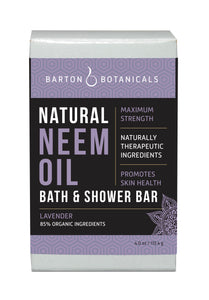 Barton Botanicals Neem Oil Bath and Shower Soap Bar, Lavender scented